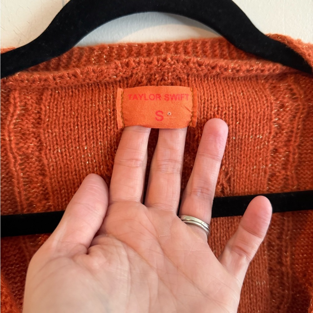 TAYLOR SWIFT The Life of a Showgirl Orange Cardigan, Size S - Picture 5 of 9
